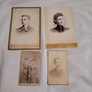 Vintage Cabinet Card Photo Lot of 4 Men Women